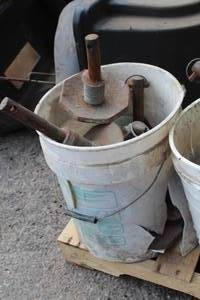 lot 203 image: Lot of (8) Plow Feet (in bucket)