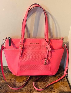 lot 16 image: Dana Buchman Coral Cherry Tote Purse Handbag