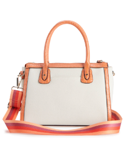 lot 24 image: Dana Buchman Orange and Cream Handbag Purse.