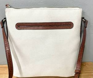 lot 38 image: Dana Buchman Everly Croc Brown and Cream Crossbody Bag Purse