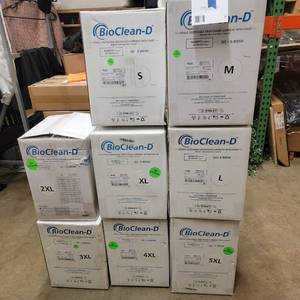 8 Cases of Ansell BioClean-D Sterile Disposable Drop Down Garment With Hood S-BDSH (Sizes S, M, L, XL, 2XL, 3XL, 4XL, 5XL)  Valued at $2,500