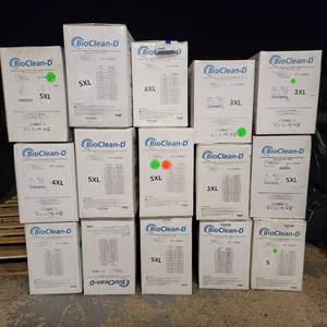 15 Cases of Ansell BioClean-D Sterile Disposable Drop Down Garment With Hood S-BDSH (Sizes S, 3XL, 4XL, 5XL)  Valued at $4,500