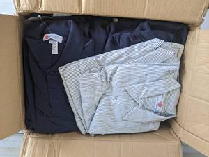 (29) XL Assorted Work Shirts-(13) Dark Blue Polos,(13)  Blue Short Sleeve Button-Down Shirts, (3)  White Striped Button-Down Shirts