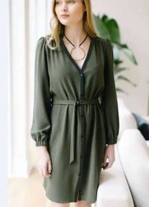19 Olive Green Shirt Dresses- Assorted Sizes-NEW With Tags (Valued $3200)