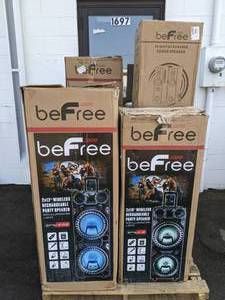 lot 911 image: Pallet Lot of (8) beFree Speakers, Subwoofers, Tower, Bluetooth, Etc.