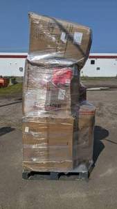 lot 906 image: Pallet Intex Pool, beFree Subwoofer, Rocking Chair, Logan Power Recliner, Magic Chef, Etc.