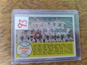 1958 Topps Chicago Cubs Team Card...