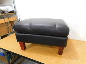 lot 27 image: Mia Design Dark Brown Imitation Leather Ottoman