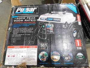 lot 115 image: Pulsar 1200 Peak900 Running Watts 2-Stroke Portable Gas Generator