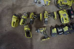 Large Lot of Ryobi Brand 18V Power Tools