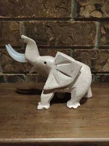 Stone Elephant Figurine