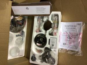 Hampton Bay Glendale 42 in. LED Indoor Brushed Nickel Ceiling Fan with Light Kit Customer Returns See Pictures