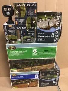 MIX LOT OF HAMPTON BAY PATWAY LIGHTS Various Models and Conditions&nbsp Customer Returns See Pictures