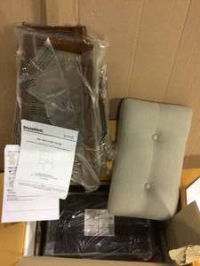 Upholstered Counter Stool with Riverbed Brown Saddle Seat (Set of 2) (18.75 in. W x 25 in. H) Customer Returns See Pictures