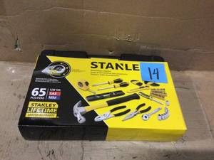 Stanley Tools 94-248 Stanley Homeowners Tool Kit, 65-Piece, Steel, Nickel Chrome Customer Returns See Pictures