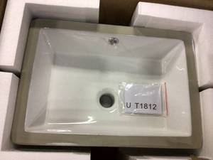 17 in. x 12 in. Rectangle Undermount Bathroom Vessel Sink White Customer Returns See Pictures