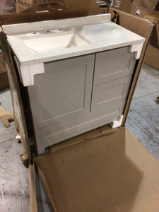 Home Decorators  Dorston 36 in. W Bath Vanity in Gray see pictures