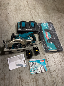 18-Volt X2 LXT Lithium-Ion (36-Volt) Brushless Cordless Rear Handle 7-14 in. Circular Saw wBONUS 5.0Ah Battery 2 Pack by Makita