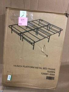 Hercules Queen-Size 14 in. H Heavy Duty Metal Platform Bed Frame Customer Returns See Pictures