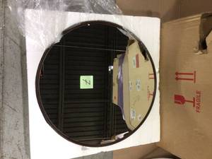 Caskill 30 in. x 30 in. Classic Round Framed Bronze Wall Accent Mirror Customer Returns See Pictures