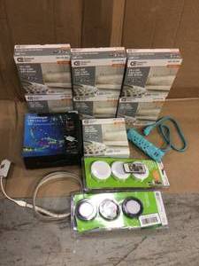 MIX LOT OF 16 ft. White Indoor LED Tape Light wremote (Plug-in or direct wire) Customer Returns See Pictures