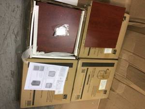 26 in. H x 39 in. W x 13 in. D Cherry Wood 6-Cube Storage Organizer Customer Returns See Pictures