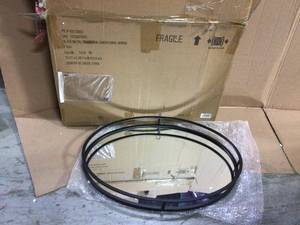 Medium Oval Black Metal Classic Accent Mirror with Deep-Set Frame (30 in. H x 20 in. W) Customer Returns See Pictures