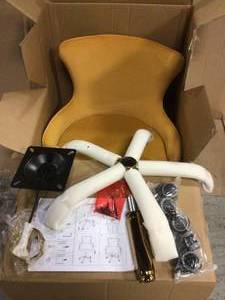 Milia Golden Legs Mustard Tufted Dining Side Chair Customer Returns See Pictures