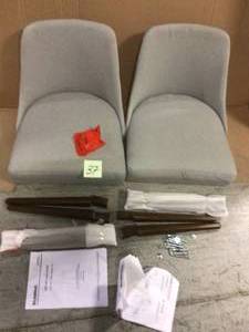 Benfield Sable Brown Wood Upholstered Dining Chair with Stone Gray Seat (Set of 2) (20.6 in. W x 32 in. H) Customer Returns See Pictures