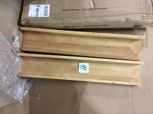 Rustic Luxe 7 in. x 36 in. Walnut Pine Floating Decorative Wall Shelves Customer Returns See Pictures