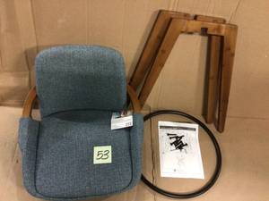 Cosmo 26 in. Blue Noise Fabric &amp Walnut Bamboo Frame Counter Height Bar Stool Customer Returns See Pictures