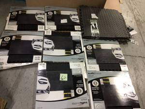 TrafficMaster Black Raised Coin 18 in. x 18 in. x 3.1 mm Rubber Interlocking Modular Flooring Tiles, 6-Pack (13.5 sq. ft.) Customer Returns See Pictures