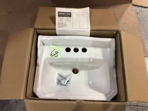 Foremost Series 1920 19.125 in. L Pedestal Sink Basin in White Customer Returns See Pictures
