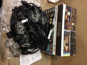 Enbrighten 24-Bulb 48 ft. Vintage Cafe Integrated LED String Lights, Black Customer Returns See Pictures