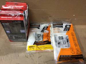 HONEYWELL AIR PURIFIER FILTER &amp RIDGID DRY PICK UP DUST BAGS Customer Returns See Pictures