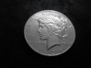 1934 S Silver Peace Dollar
