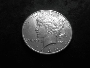 1934 D Double Die Silver Peace Dollar