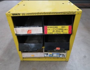 lot 51 image: SERVALITE METAL STACKABLE STORAGE CONTAINERS