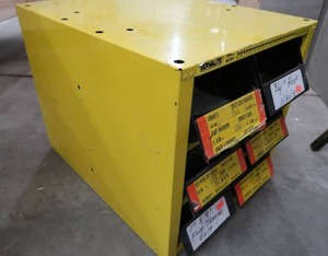 lot 52 image: SERVALITE METAL STACKABLE STORAGE CONTAINERS