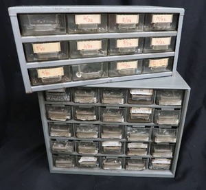 lot 56 image: 1WORKSHOP PLASTIC STORAGE  1 STACKMASTER METAL STORAGE
