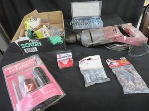 lot 84 image: MISC LOT OF CARPENTER SUPPLIES, NAILS, BOLTS, SCREWS, MOTOR ACCESORIES AND MUCH MORE