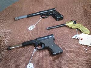 lot 104 image: 3 ANTIQUE AIR PISTOLS - TOY GUNS -