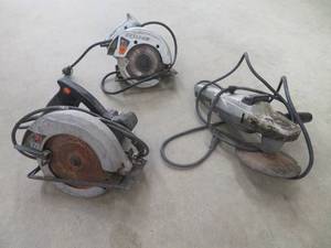 lot 117 image: 2 HAND SAWS AND A POLISHER