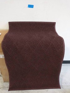 Aqua Shield Diamonds 35 in. x 59 in. PET Polyester Door Mat Bordeaux
