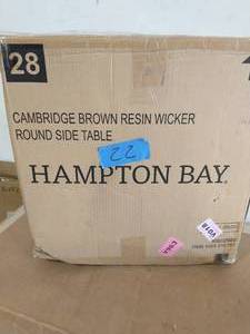 HAMPTON BAY Cambridge Brown Wicker Outdoor Side Table
