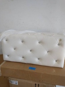 White Crystal Tufted Storage Bench