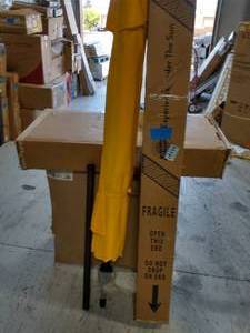 9 ft. Aluminum Push Tilt Patio Umbrella in Lemon Olefin