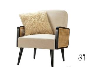 JAYDEN Elva Linen Rattan Armchair