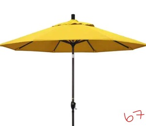 9 ft. Aluminum Push Tilt Patio Umbrella in Lemon Olefin