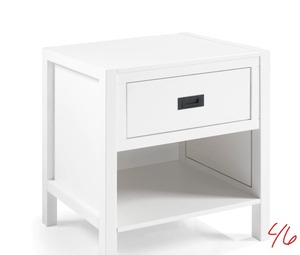 1-Drawer Classic Solid Wood Nightstand - White